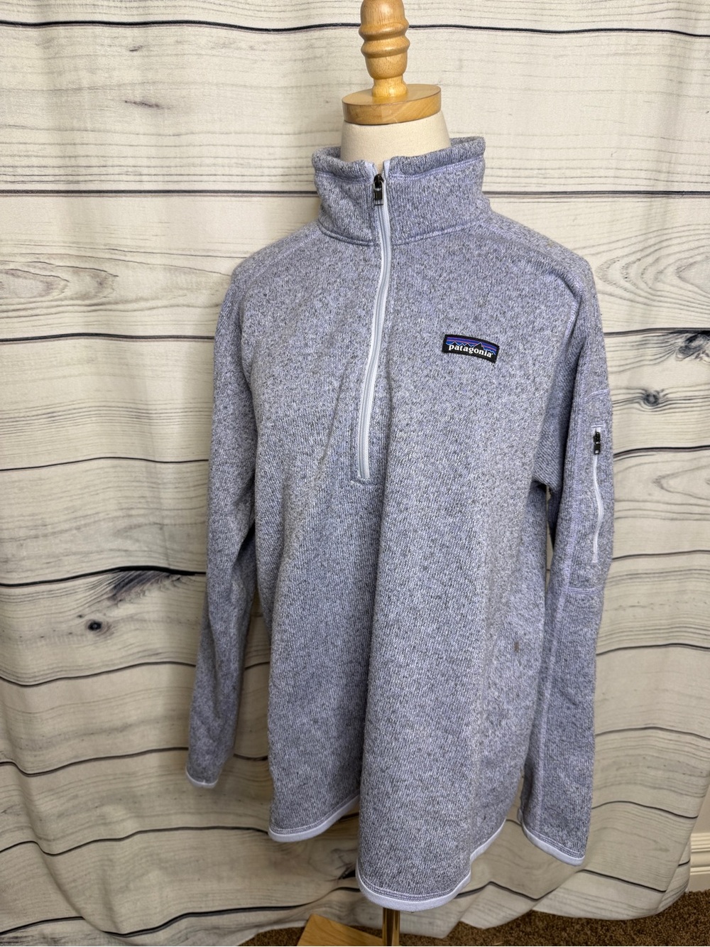 Patagonia Light Heather Gray Women's Quarter-Zip Pullover
